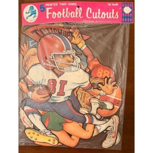 Vintage 1983 Beistle Football Cutouts 5 Piece Set 18" Sealed Package